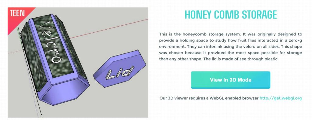 Grow a Generation - Honey Comb Storage Entry 3-D Container 2015