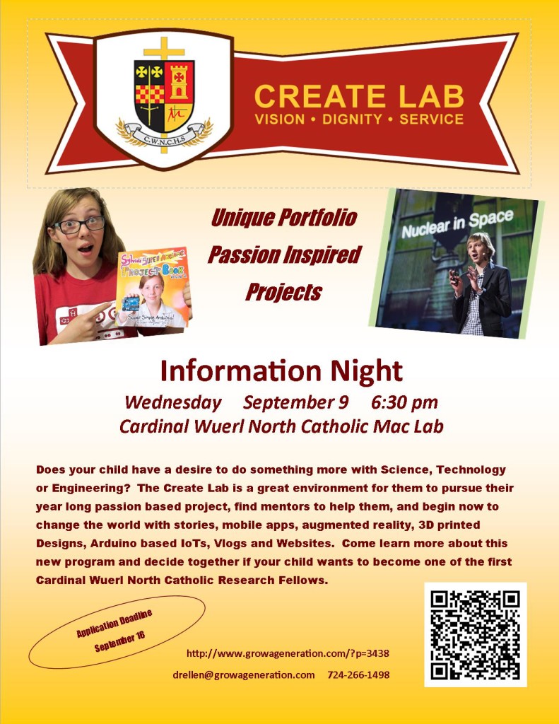 Create Lab Parent Information Night Flyer