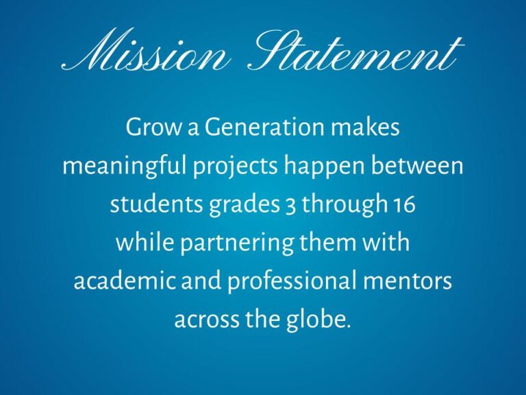 Mission Statement - Grow a Generation